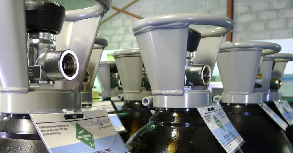 Oxygen Cylinder canisters close up